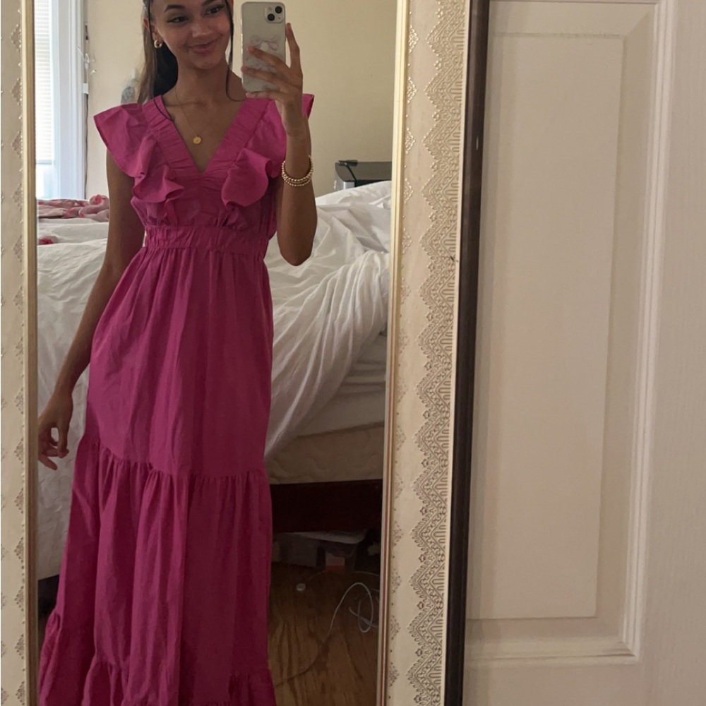 TJ Maxx Pink Ruffle Maxi Dress - Picture 2 of 2